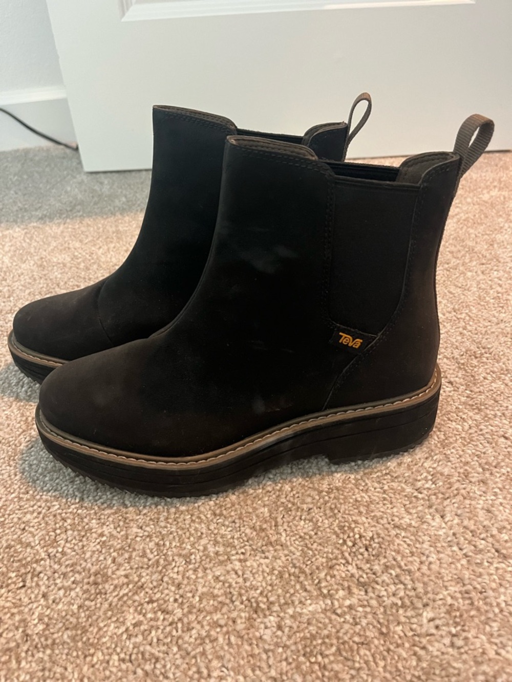 Teva Black Chelsea Platform Ankle Boots